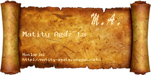 Matity Agáta névjegykártya